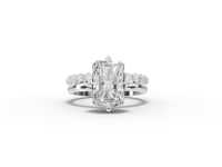 3.89 CT Radiant with Bridal Set Lab Diamond Ring