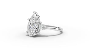 3.83 CT Pear Three-Stone Lab Grown Diamond Ring