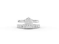 2.50 CT Round Solitaire Half Eternity Lab iamond Bridal Set