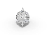 5.73 CT Marquise Halo Accent Lab Diamond Bridal Set