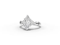 1.56 CT Marquise Accent Solitaire Engagement Ring