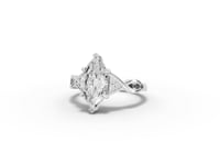 2.08 CT Marquise Solitaire with Accents Lab Diamond Ring