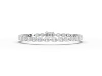 3.97 CT Oval Lab Diamond Bezel Tennis Bracelet.