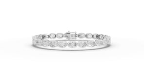 6.81 CT Oval Bezel-Set Lab Diamond Tennis Bracelet