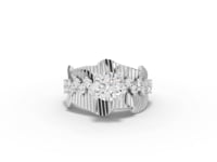 1.43 CT Round Accent Lab Diamond Statement Ring