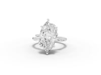 4.05 Ct Marquise Solitaire with Side Diamond Ring