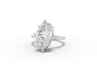 3.55 CT Marquise Accent Lab Diamond Engagement Ring