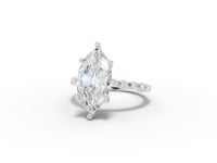 3.81 CT Marquise Solitaire with Accents Lab Diamond Ring