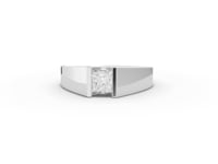 0.5 CT Princess Solitaire Tension Lab Diamond Men’s Ring