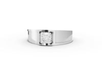 1.00 CT Princess Two-Tone Lab Diamond Men’s Ring
