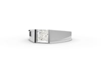 1.00 CT Princess Tension Lab Two Tone Diamond Men’s Ring