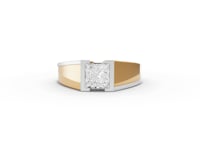 1.00 CT Princess Lab Diamond Two Tone Men’s Solitaire Ring