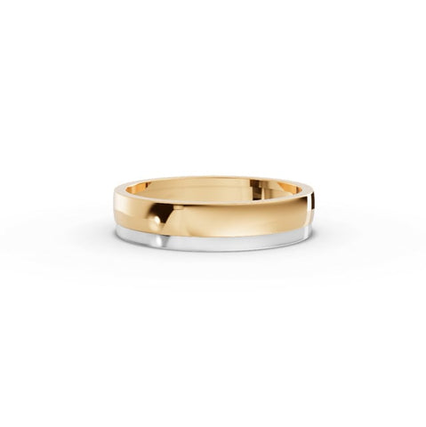 Two-Tone Polished Gold Wedding Band for Men