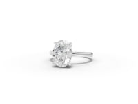 3.09 CT Oval Lab Diamond Hidden Halo Solitaire Ring