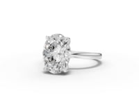 4.10 CT Oval Hidden Halo Lab Diamond Solitaire Ring