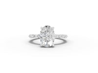2.81 CT Oval Lab Diamond Ring with Marquise Accents Ring
