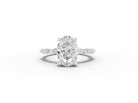 2.81 CT Oval Solitaire with Marquise Accents Lab Diamond Ring