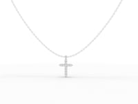 0.44 Ct Round Lab Grown Diamond Cross Pendant Necklace