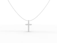 0.99 CT Classic Round Lab Grown Diamond Cross Necklace