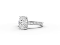 2.505 CT Cushion Lab Grown Diamond Cathedral Engagement Ring