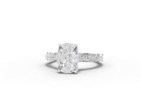 2.505 CT Oval Lab Diamond Solitaire Engagement Ring Band