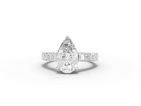 3.50 CT Pear Lab Diamond Engagement Ring with PrincessAccent Band