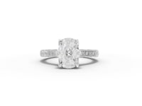 2.50 CT Cushion Lab DiamondRing with Filigree Shank Ring