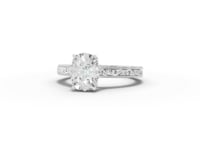 2.00 CT Cushion Solitaire Lab Diamond Ring with Filigree Band