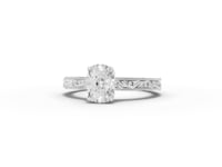 1.505 CT Oval Lab Diamond Ring with Cathedral Set and Milgrain Details