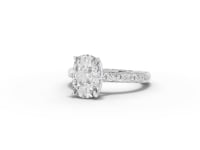 2.505 CT Oval Lab Grown Diamond Ring with Continuous Filigree Band