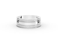 0.48 CT Round Lab Diamond Double Row Pavé Wide Wedding Band, video