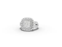 2.54 CT Round Lab Diamond Double Halo Pavé Wide Band Ring, video