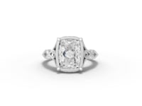 cushion Lab Grown Diamond Filigree Solitaire Engagement Ring, video