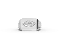 3.00 CT Marquise Lab Diamond East-West Bezel Three-Stone Men's Ring