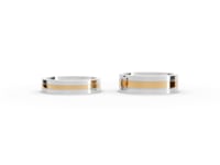 Two Tone Gold Matching Wedding Bands for Couples