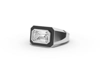 2.00 CT Emerald Lab Grown Diamond Bezel Set Men's Ring