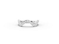 0.65 CT Curved Shaped Lab Diamond Pavé Wedding Band