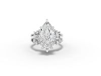 2.72 CT Marquise Lab Grown Diamond Vintage Engagement Ring