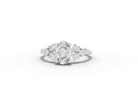 1.20 CT Oval Solitaire Diamond Accent Engagement Ring