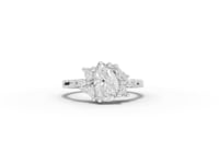 1.24 CT Pear Lab Grown Diamond Cluster Engagement Ring