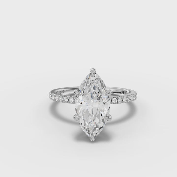 360 rotation of 2.80 CT marquise cut lab-grown diamond ring
