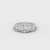 360 rotation of 1.28 CT oval five stone lab-grown diamond ring