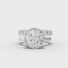 360 rotation of 3.79 CT round lab-grown diamond bridal set