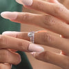 Model wearing 1.84 CT round lab-grown diamond bezel ring video clip
