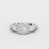 360 rotation of 2.22 CT cushion trinity lab-grown diamond ring