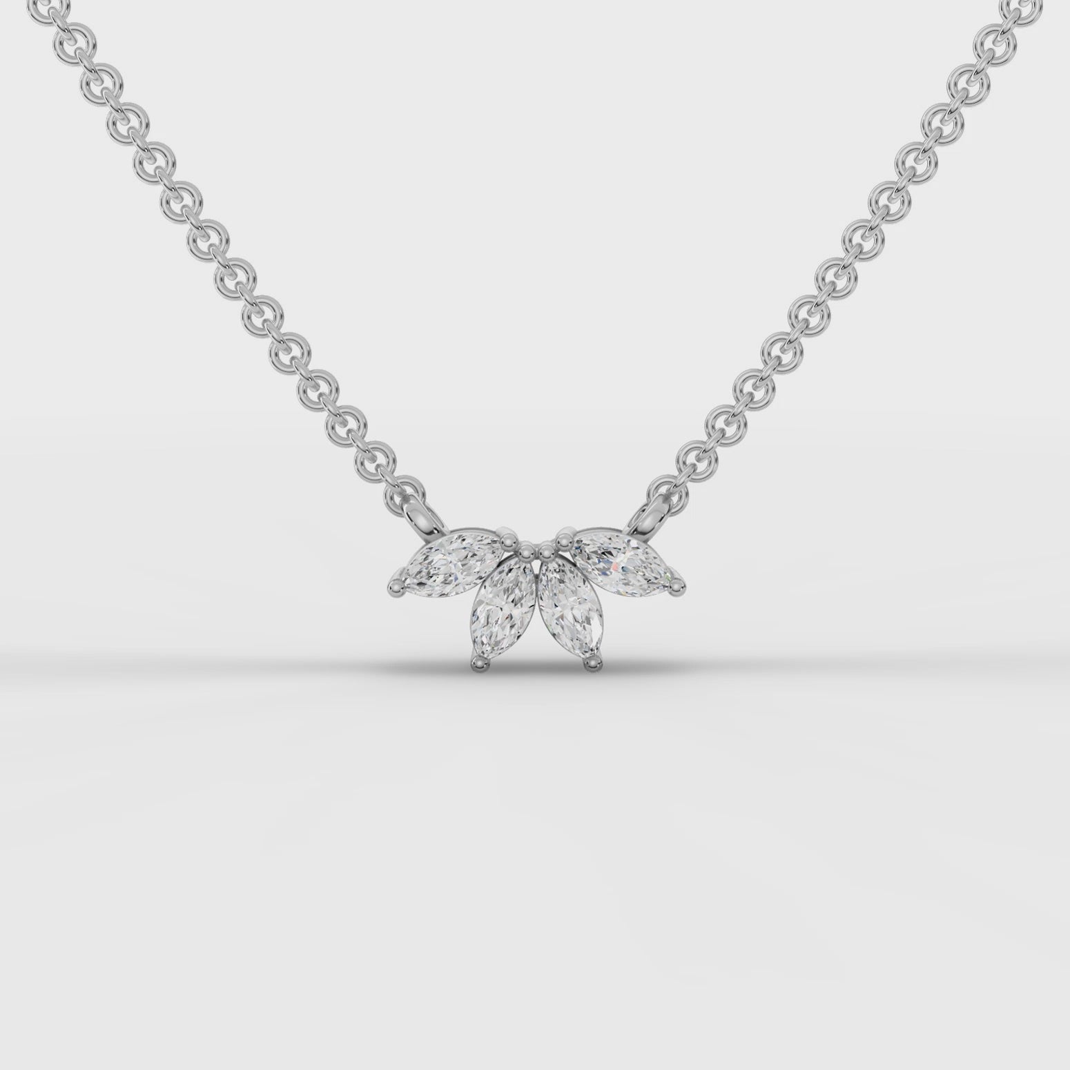 360° rotation video of marquise cluster pendant