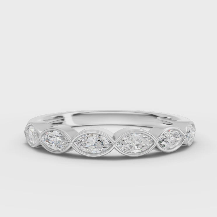 360 rotation of 0.60 CT marquise lab-grown diamond eternity ring