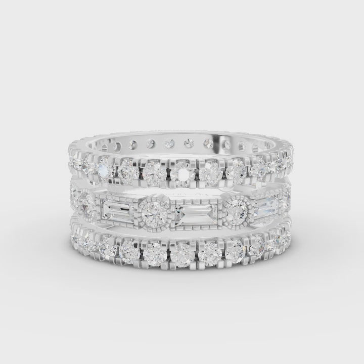 360 rotation of 2.95 CT lab-grown diamond bridal set