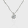 Round Lab-Grown Diamond Bezel Solitaire Pendant Necklace