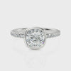 1.72CT Cushion Lab Diamond Solitaire Accent Engagement Ring